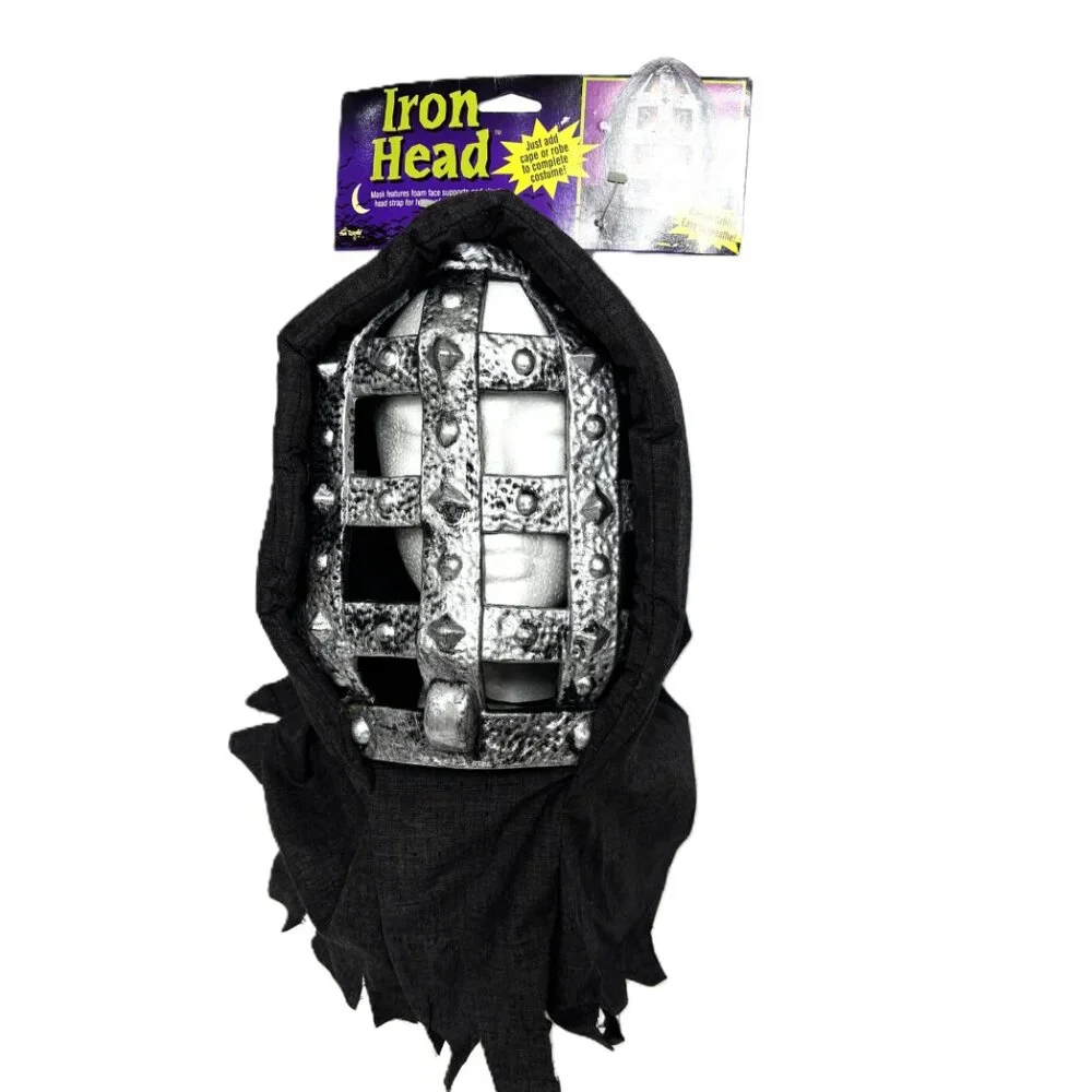 Medieval Grid Iron Faux Metal Cage Mask Fun World Vintage NOS NWT